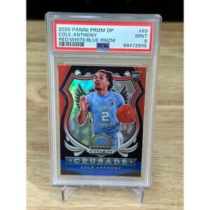2020 Panini Prizm Draft Picks Crusade Cole Anthony RWB Prizm PSA 9
